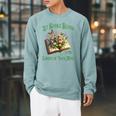 Let Books Bloom In The Garden Of Your Mind Floral Raglan Sleeve Sweatshirt Cardinal