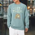 Let Them Book Reading Books Bookworm Bibliophile Raglan Sleeve Sweatshirt Cardinal