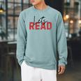 Let's Read National Read A Book Day Reading Month Freedom Raglan Sleeve Sweatshirt Cardinal Let's Read National Read A Book Day Reading Month Freedom Raglan Sleeve Sweatshirt Cardinal