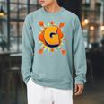 Letter G Initial Comic Book Vintage Matching Family Fun Raglan Sleeve Sweatshirt Cardinal