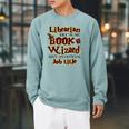 Librarian BCS Book Wizard Isn't a Job Title Library Raglan Sleeve Sweatshirt Cardinal