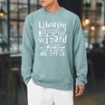 Librarian Because Book Wizard Isn't Official Job Title Raglan Sleeve Sweatshirt Cardinal