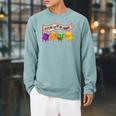 Librarian Let's All Go To The Library Cute Groovy Book Lover Raglan Sleeve Sweatshirt Cardinal