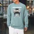 Librarian Teacher Messy Bun Life Book Library Back To School Raglan Sleeve Sweatshirt Cardinal