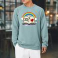 Libraries Are For Everyone Book Ally Gay Pride LGBTQ Month Raglan Sleeve Sweatshirt Cardinal