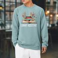 Library Assistant Messy Bun Library Book Reader Raglan Sleeve Sweatshirt Cardinal