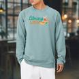 Library Carin Library Reader Book Worm Raglan Sleeve Sweatshirt Cardinal