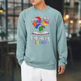 Library Squad School Librarian Bookworm Book Lover Teacher For Men Women Kids Raglan Sleeve Sweatshirt Cardinal