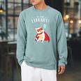 To The Library Superhero Book Cat Lover Librarian Raglan Sleeve Sweatshirt Cardinal