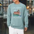 Life Is Better With Coffee Cats And Books For Cats Lover Raglan Sleeve Sweatshirt Cardinal
