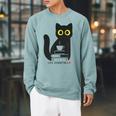 Life Essentials Witty Grungy Noisy Book Tea And Cat Raglan Sleeve Sweatshirt Cardinal