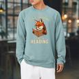 Life’s Too Short To Not Be Reading Cute Fox Book Lover Premium Tri-Blend Raglan Sleeve Sweatshirt Cardinal