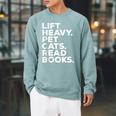 Lift Heavy Pet Cats Read Books Gym Workout Weight Lifter Raglan Sleeve Sweatshirt Cardinal Lift Heavy Pet Cats Read Books Gym Workout Weight Lifter Raglan Sleeve Sweatshirt Cardinal