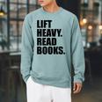 Lift Heavy Read Books Gym Apparel Weightlifters And Readers Raglan Sleeve Sweatshirt Cardinal Lift Heavy Read Books Gym Apparel Weightlifters And Readers Raglan Sleeve Sweatshirt Cardinal