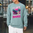 I Lift So I Can Carry More Books Bookworm Library Nerd Raglan Sleeve Sweatshirt Cardinal I Lift So I Can Carry More Books Bookworm Library Nerd Raglan Sleeve Sweatshirt Cardinal