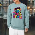 Lilo And Stitch 626 Outerspace Alien Comic Book Page Raglan Sleeve Sweatshirt Cardinal