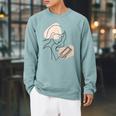 Line Art Abstract Minimalist Minimal For Book Lover Women Raglan Sleeve Sweatshirt Cardinal