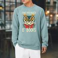 Literary Bird Reading Owl You Need Is Books Raglan Sleeve Sweatshirt Cardinal