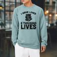 I Have Lived A Thousand Lives Trendy Book Reading Literary Raglan Sleeve Sweatshirt Cardinal