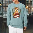 Llama Reading Book Graphic Llama With Book Floral Raglan Sleeve Sweatshirt Cardinal Llama Reading Book Graphic Llama With Book Floral Raglan Sleeve Sweatshirt Cardinal