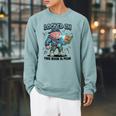Locked In Meme Book Is Peak Quote Raglan Sleeve Sweatshirt Cardinal