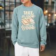 Take a Look It's In a Book Author History Reading Raglan Sleeve Sweatshirt Cardinal