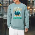 Take A Look It´s In A Book Reading Lover Raglan Sleeve Sweatshirt Cardinal