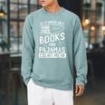 Love Books Love Pajamas For Readers T-Shirt Raglan Sleeve Sweatshirt Cardinal