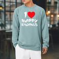 I Love Happy Endings Massage Book Reader Idea T-Shirt Raglan Sleeve Sweatshirt Cardinal