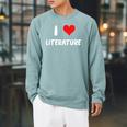 I Love Literature Heart Books Writing Reading Read Write Raglan Sleeve Sweatshirt Cardinal I Love Literature Heart Books Writing Reading Read Write Raglan Sleeve Sweatshirt Cardinal