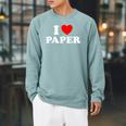 I Love Paper Page Book Drawing Handmade Art Craft News Raglan Sleeve Sweatshirt Cardinal