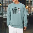 I Love Reading Snow Much Christmas For Book Lovers & Reader Raglan Sleeve Sweatshirt Cardinal