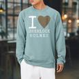 I Love Sherlock Holmes Mystery Books Novelty Raglan Sleeve Sweatshirt Cardinal I Love Sherlock Holmes Mystery Books Novelty Raglan Sleeve Sweatshirt Cardinal