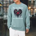 Our Love Stories Come With a Dark Side Romance Smutty Book Raglan Sleeve Sweatshirt Cardinal