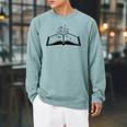 Magic Spell Book Raglan Sleeve Sweatshirt Cardinal