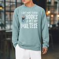 Maltese Avid Book Reader Dog Mom For Men Women Raglan Sleeve Sweatshirt Cardinal