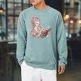 Marie Antoinette Reading A Book Raglan Sleeve Sweatshirt Cardinal