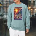 Marvel Eternals Comic Book Cover Immortals Walk The Earth Raglan Sleeve Sweatshirt Cardinal Marvel Eternals Comic Book Cover Immortals Walk The Earth Raglan Sleeve Sweatshirt Cardinal