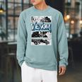 Marvel Venom Comic Book Illustrations Panel Graphic T-Shirt Raglan Sleeve Sweatshirt Cardinal