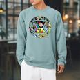 Marvel Widow Retro Comic Book Filled Spy Icon Raglan Sleeve Sweatshirt Cardinal
