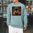 Melanin Afro Women Educated Reading Book History Comfort Colors Crop Top Raglan Sleeve Sweatshirt Cardinal