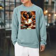 Melanin Queen Afro WomenEducated Reading Book History Raglan Sleeve Sweatshirt Cardinal