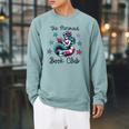 The Mermaid Book Club Summer Trendy Cute Reading Raglan Sleeve Sweatshirt Cardinal The Mermaid Book Club Summer Trendy Cute Reading Raglan Sleeve Sweatshirt Cardinal