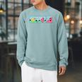 Mr Men Mr Greedy Retro Comic Book Colourful Premium Tri-Blend Raglan Sleeve Sweatshirt Cardinal
