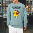 Mr Men Little Miss Meme Little Miss Book Hoarder Raglan Sleeve Sweatshirt Cardinal Mr Men Little Miss Meme Little Miss Book Hoarder Raglan Sleeve Sweatshirt Cardinal