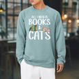 All I Need Is Books And Cats Book And Cat Lover Raglan Sleeve Sweatshirt Cardinal All I Need Is Books And Cats Book And Cat Lover Raglan Sleeve Sweatshirt Cardinal