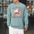 All I Need Is Books And Cats Valentines Day Reading Bookworm Raglan Sleeve Sweatshirt Cardinal All I Need Is Books And Cats Valentines Day Reading Bookworm Raglan Sleeve Sweatshirt Cardinal