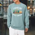 I Have No Shelf Control Librarian Book Lovers Raglan Sleeve Sweatshirt Cardinal
