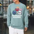 Nothing Beats Reading Rock Paper Scissors Book Lover Raglan Sleeve Sweatshirt Cardinal