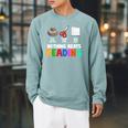 Nothing Beats Reading Rock Paper Scissors For Book Lover Raglan Sleeve Sweatshirt Cardinal